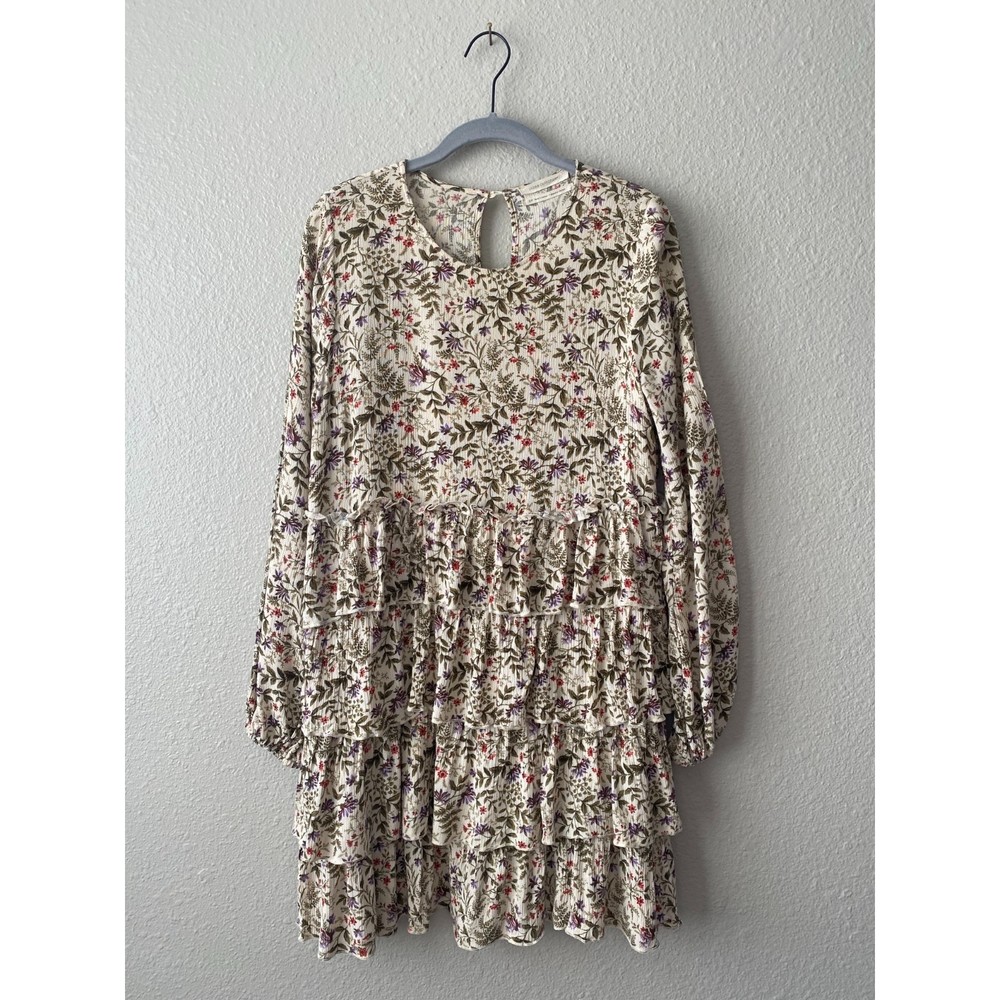 Urban Outfitters Rachele Tiered Floral Babydoll Long Sleeve Dress - Picture 3 of 12